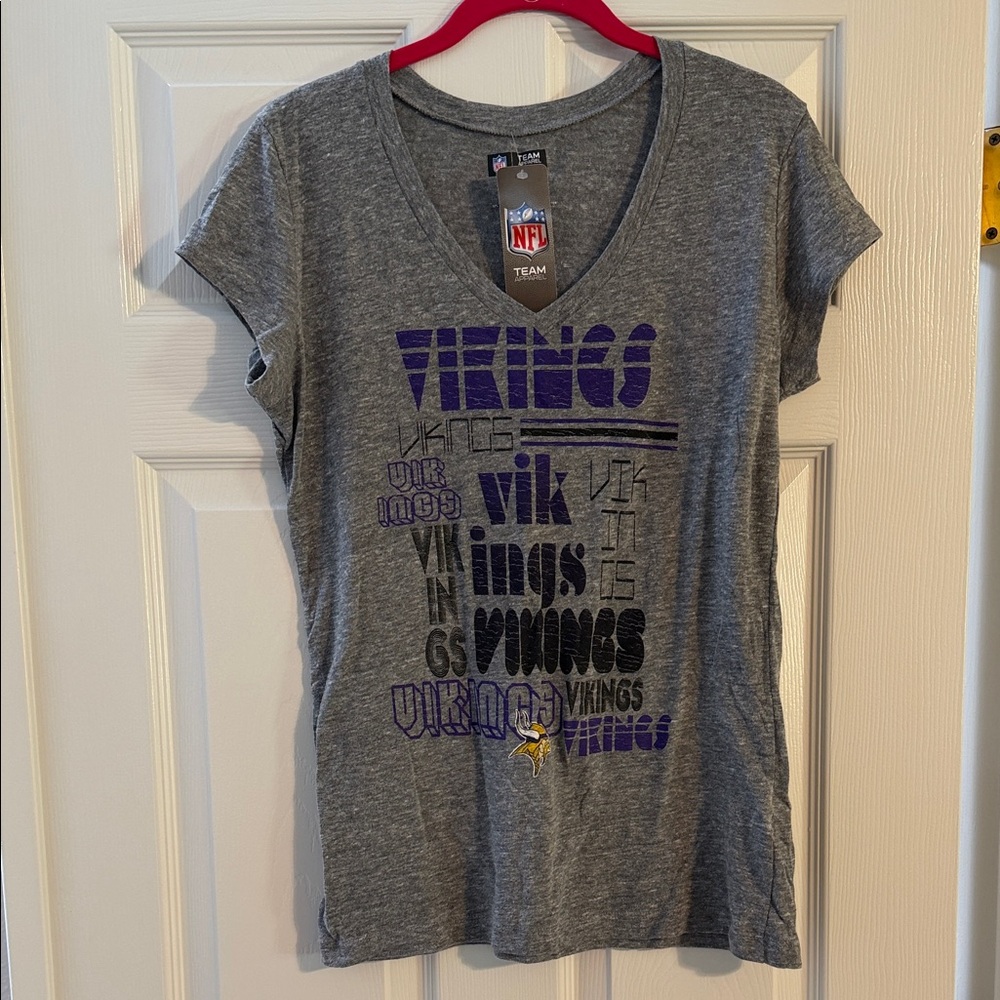 NFL Gray and Purple Vikings T-Shirt